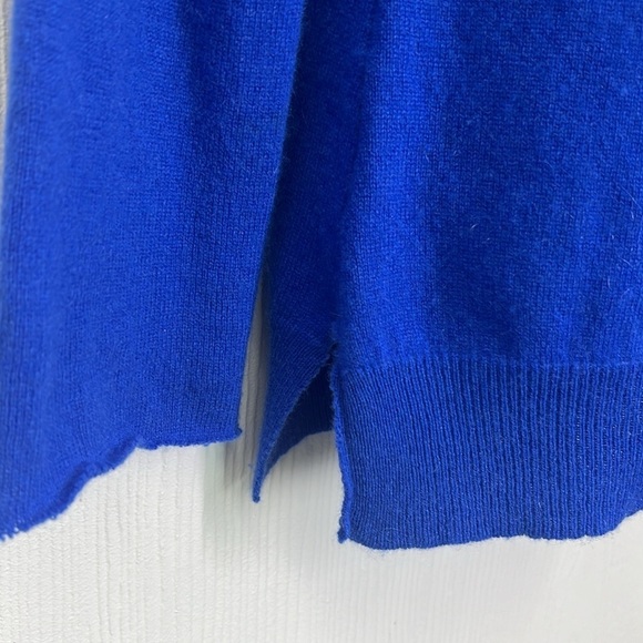 Ralph Lauren - Bright Bold Blue 100 Percent Cashmere Frayed Hemlines Sweater Sm - Picture 7 of 10